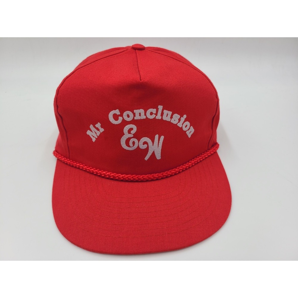 Vintage Mr Conclusion EW Strapback Adjustable Hat Cap Horse Racing Men Women Red
